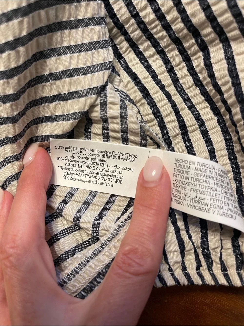 Zara Black and White Striped Puff Sleeve Tie-Front Blouse